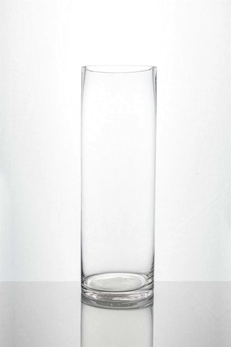 12 Inch Clear Cylinder Glass Vase 4W x 12H -- 12 Per Case