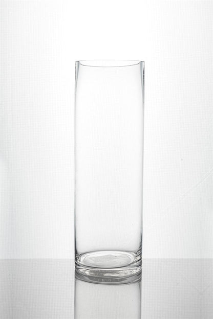 12 Inch Clear Cylinder Glass Vase 4W x 12H -- 12 Per Case