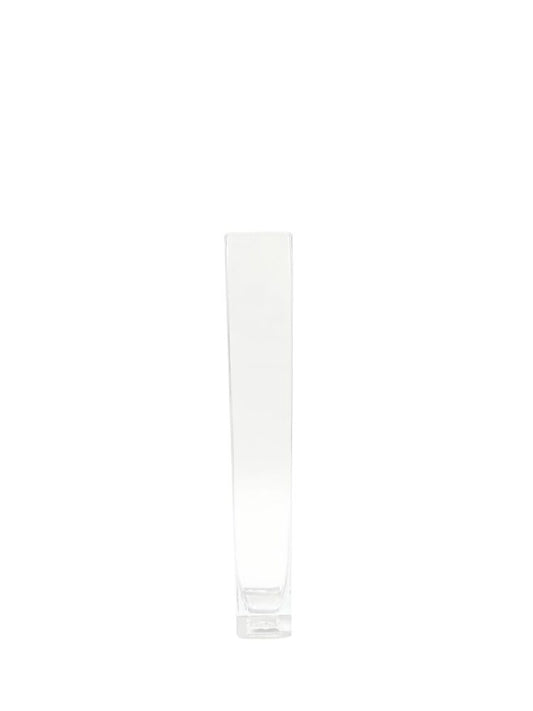 8 Inch Clear Square Glass Vase 2W x 2L x 8H -- 48 Per Case