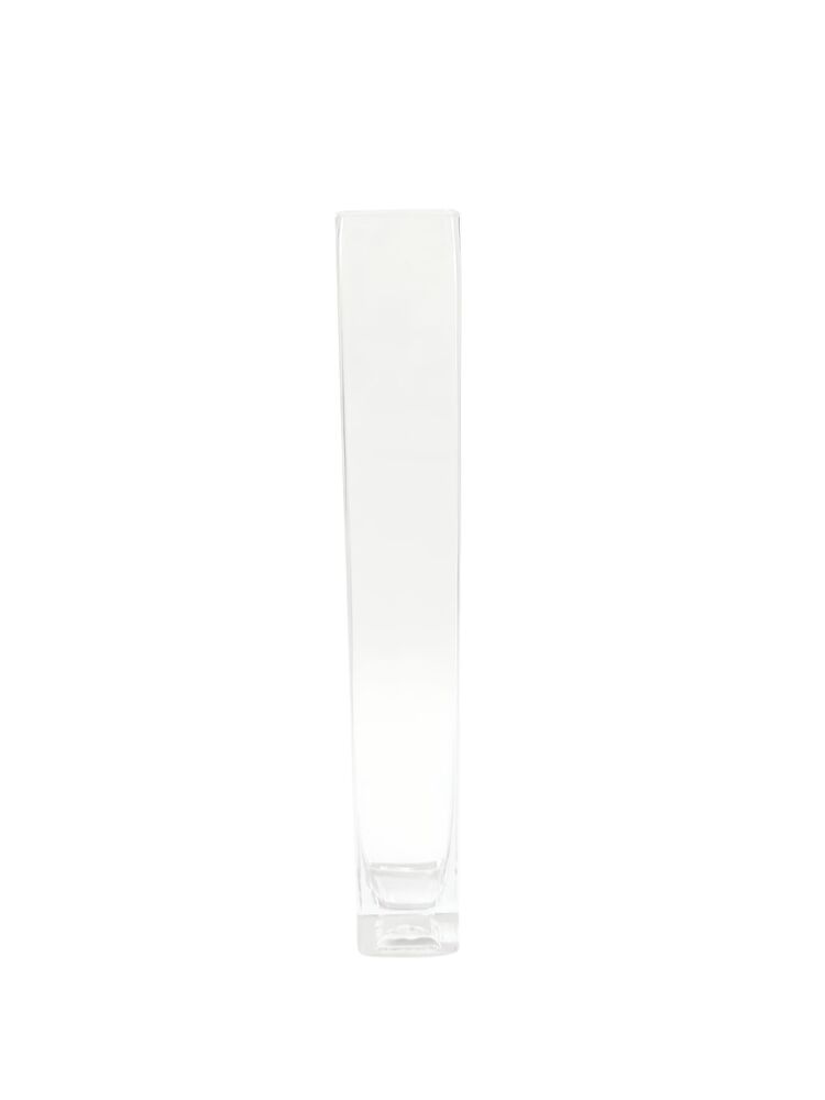 14 Inch Clear Square Glass Vase 2W x 2L x 14H -- 48 Per Case