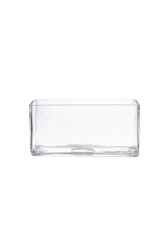 4 Inch Clear Rectangular Glass Vase 8L x 3W x 4H -- 6 Per Case