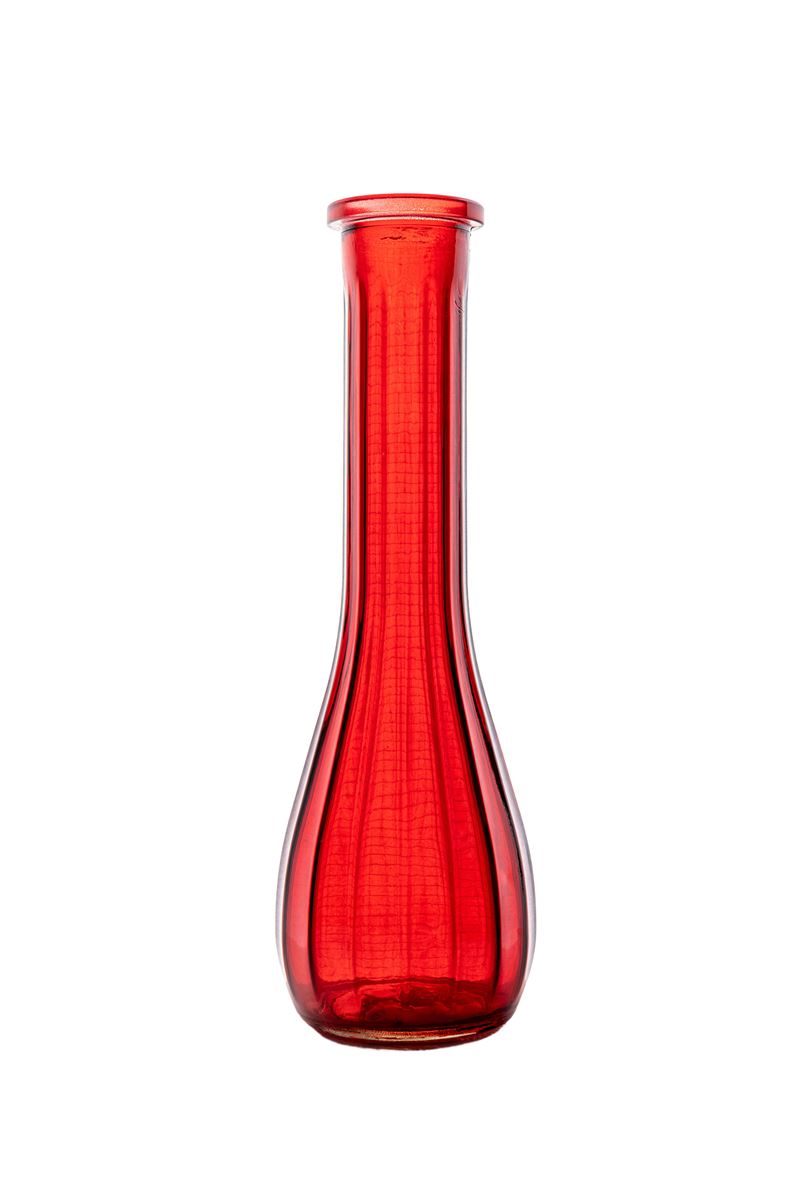 8.5 Inch Red Bud Glass Vase 1.75W x 8.5H -- 24 Per Case