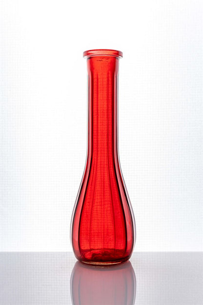 8.5 Inch Red Bud Glass Vase 1.75W x 8.5H -- 24 Per Case