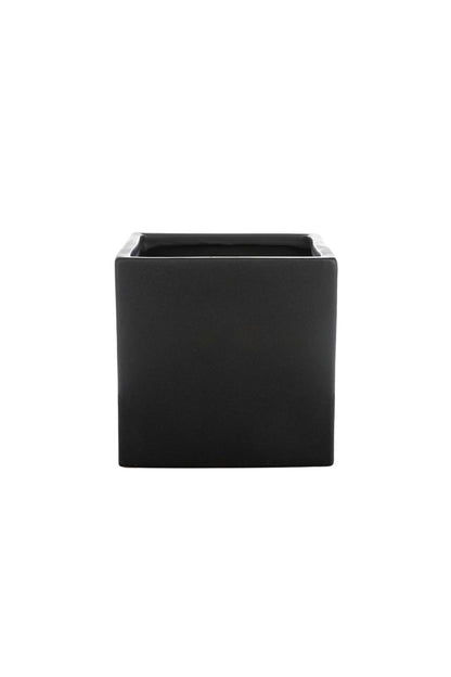 5 Inch Matte Black Cube Ceramic Vase 5W x 5H -- 24 Per Case