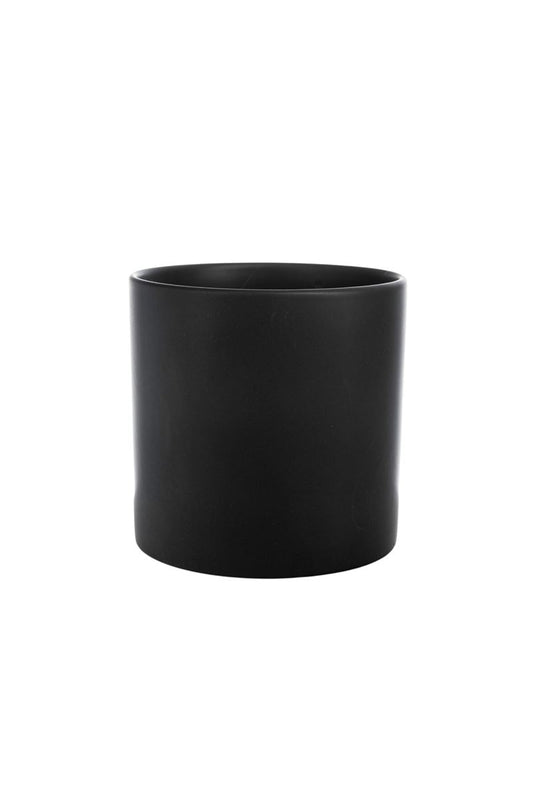 6 Inch Matte Black Cylinder Ceramic Vase 6W x 6H -- 12 Per Case