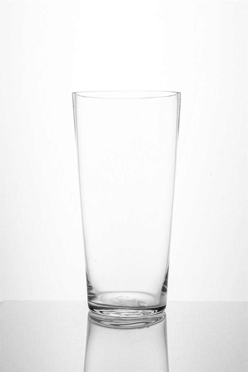 10 Inch Clear Cup Glass Vase 5W x 10H -- 12 Per Case