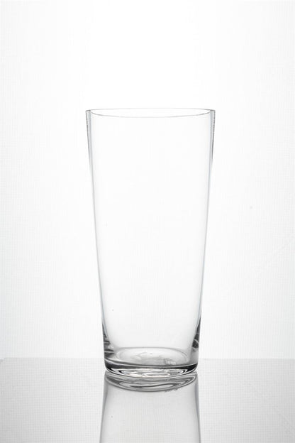 10 Inch Clear Cup Glass Vase 5W x 10H -- 12 Per Case