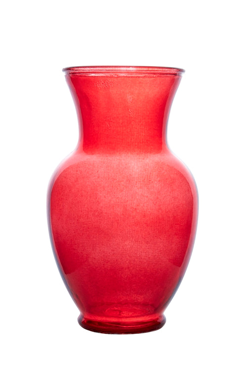 11 Inch Red Ginger Glass Vase 5W x 11H -- 6 Per Case