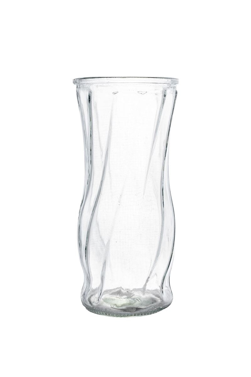 8.5 Inch Clear Illusion Glass Vase 4W x 8.5H -- 12 Per Case