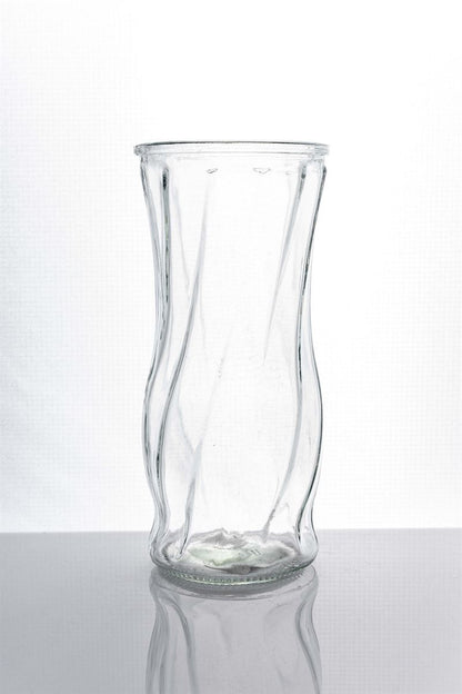 8.5 Inch Clear Illusion Glass Vase 4W x 8.5H -- 12 Per Case