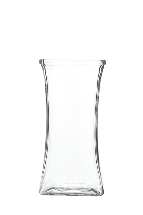 8.75 Inch Clear Flared Square Glass Vase 4W x 8.75H -- 12 Per Case