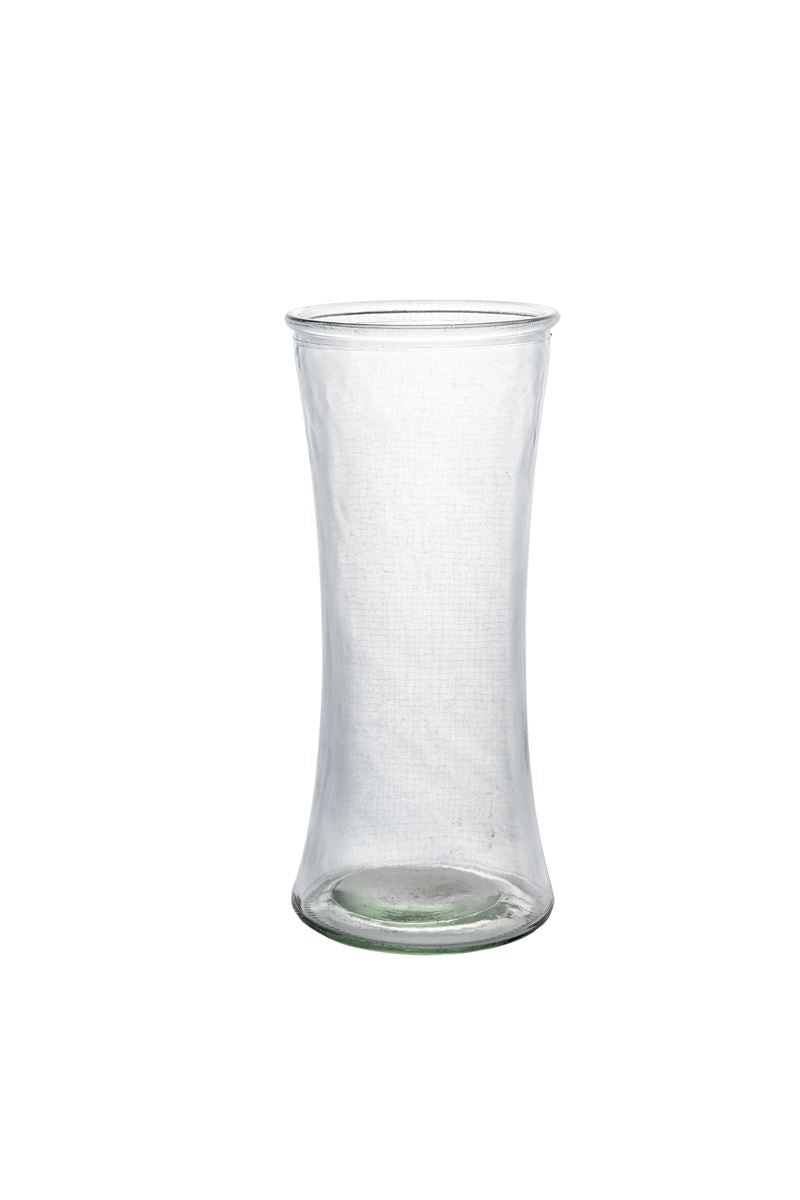 10 Inch Clear Hour Glass Vase 4W x 10H -- 12 Per Case