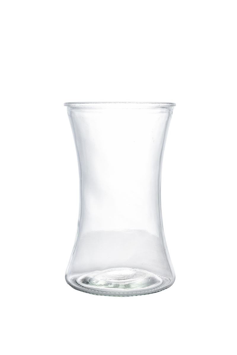 8 Inch Clear Hour Glass Vase 5W x 8H -- 12 Per Case