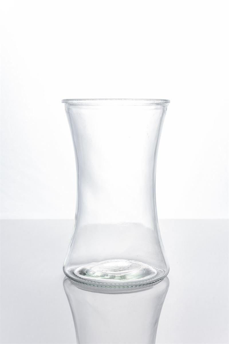 8 Inch Clear Hour Glass Vase 5W x 8H -- 12 Per Case