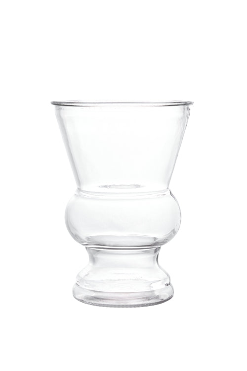 8 Inch Clear Greek Glass Vase 5.5W x 8H -- 6 Per Case