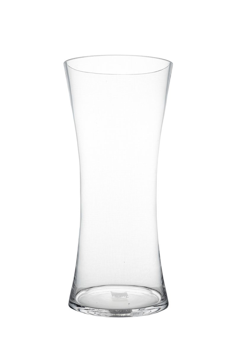 13.75 Inch Clear Hour Glass Vase 6.5W x 13.75H -- 6 Per Case