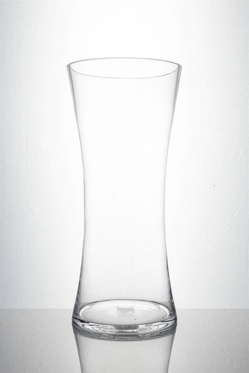 13.75 Inch Clear Hour Glass Vase 6.5W x 13.75H -- 6 Per Case