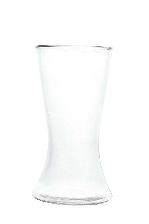 10 Inch Clear Hour Glass Vase 5.25W x 10H -- 12 Per Case