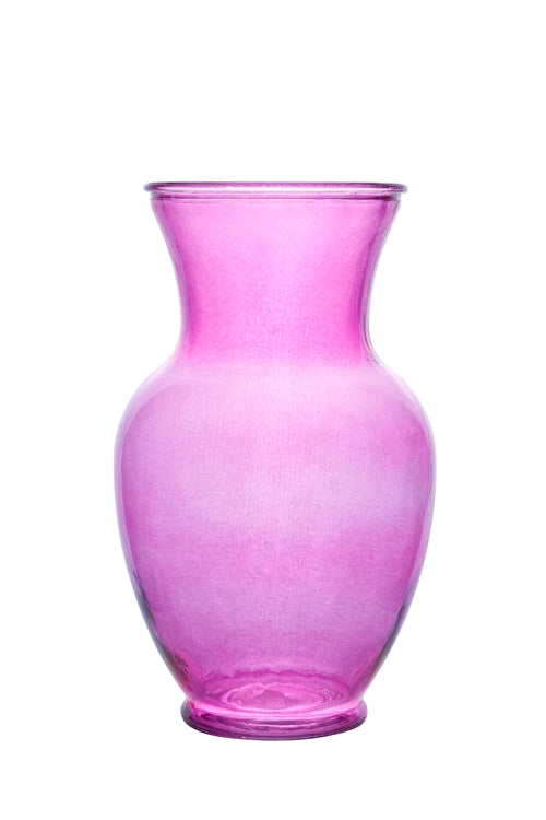 11 Inch Pink Ginger Glass Vase 5W x 11H -- 6 Per Case