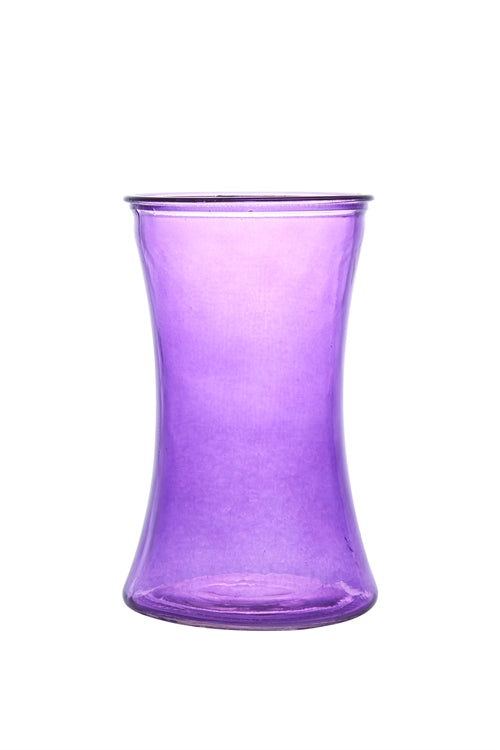 8 Inch Purple Hour Glass Vase 5W x 8H -- 12 Per Case