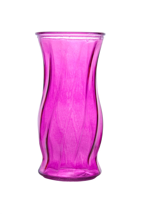 9.5 Inch Pink Illusion Glass Vase 5W x 9.5H -- 12 Per Case