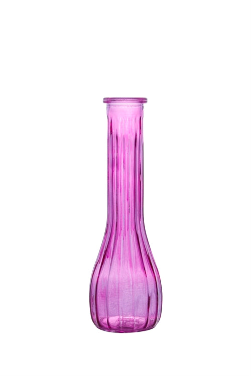 8.5 Inch Pink Bud Glass Vase 1.75W x 8.5H -- 24 Per Case