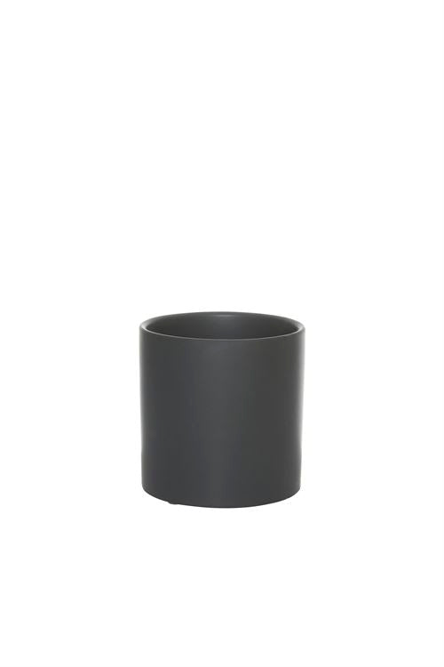 4 Inch Matte Black Cylinder Ceramic Vase 4W x 4H -- 36 Per Case
