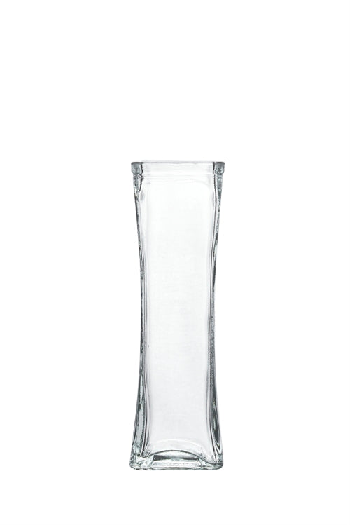 7.5 Inch Clear Tapared Square Glass Vase 2W x 7.5H -- 24 Per Case