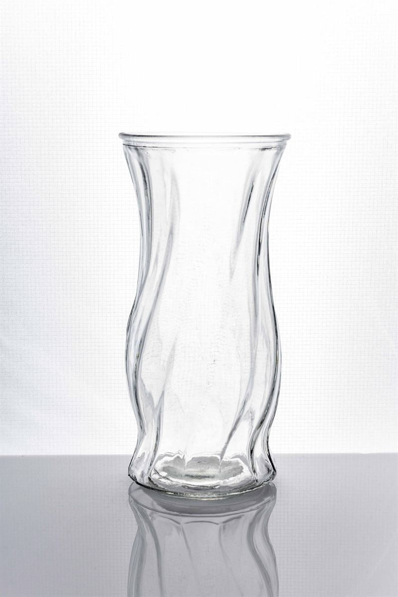 9.75 Inch Clear Illusion Glass Vase 4.75W x 9.75H -- 12 Per Case