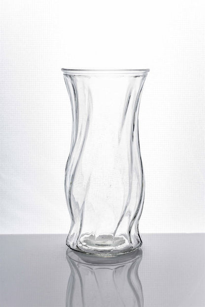 9.75 Inch Clear Illusion Glass Vase 4.75W x 9.75H -- 12 Per Case