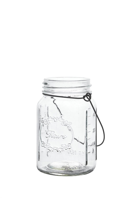 5.5 Inch Mason Jar Candle Holder w/ Handle 3W x 5.5H -- 24 Per Case