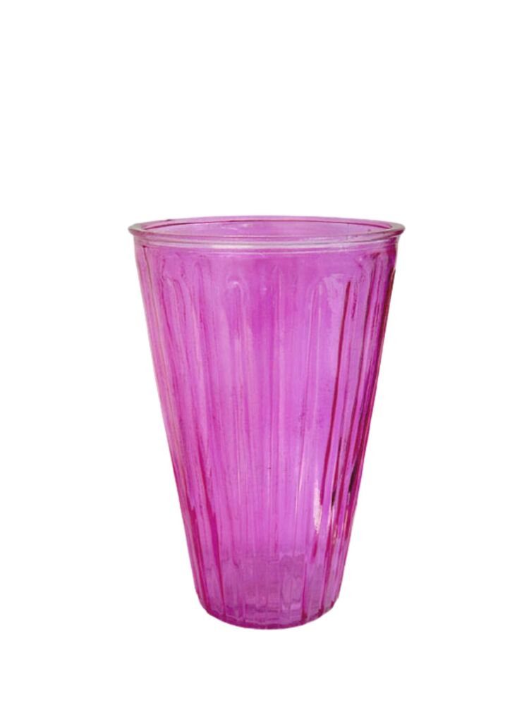 10 Inch Pink Cup Glass Vase 6.25W x 10H -- 6 Per Case