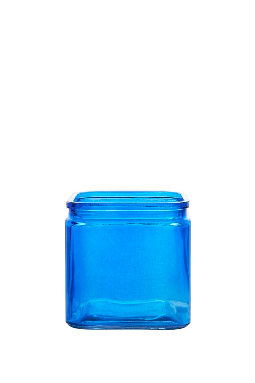 4.75 Inch Cobalt Blue Cube Glass Vase	4.75W x 4.75H -- 12 Per Case