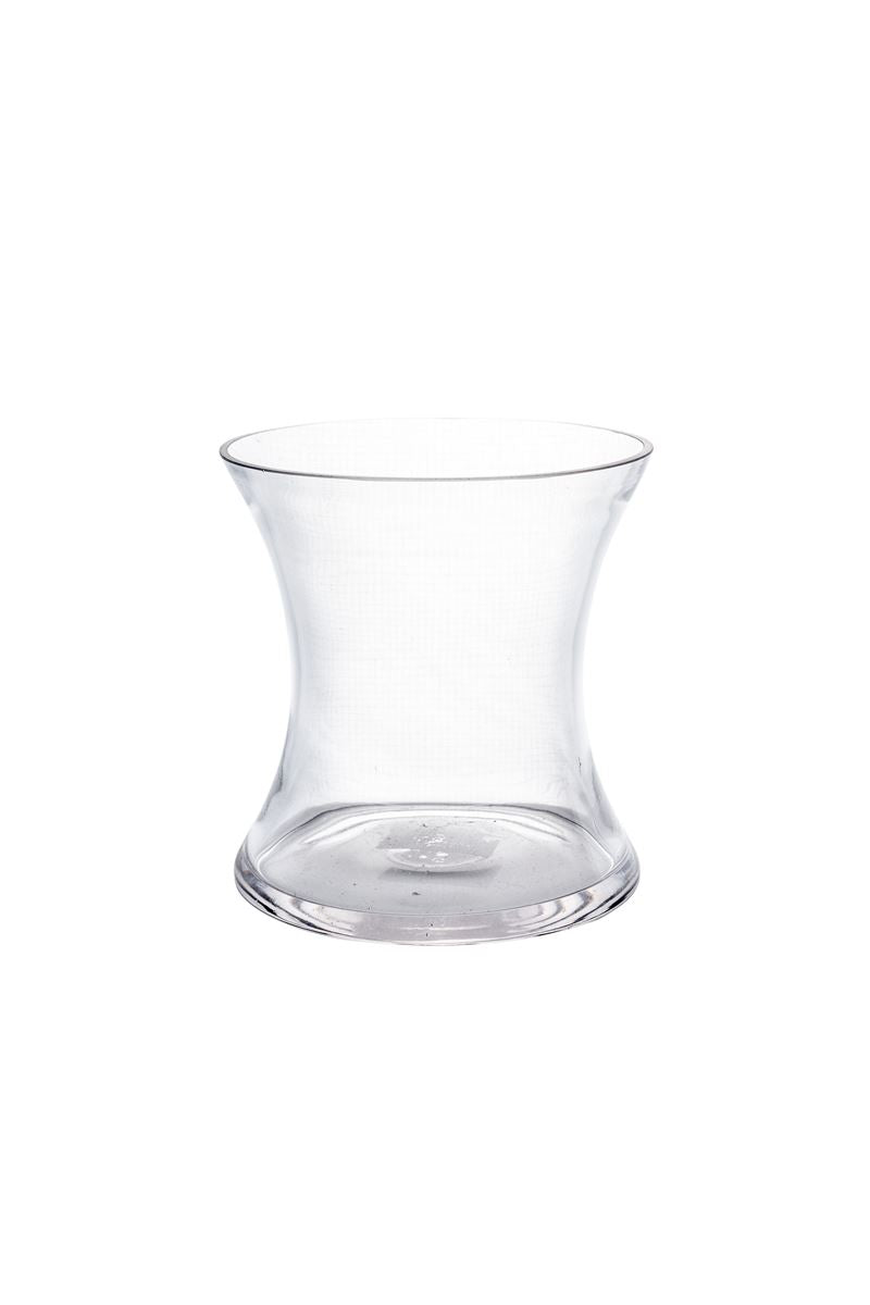 6 Inch Clear Hour Glass Vase 6W x 6H -- 12 Per Case