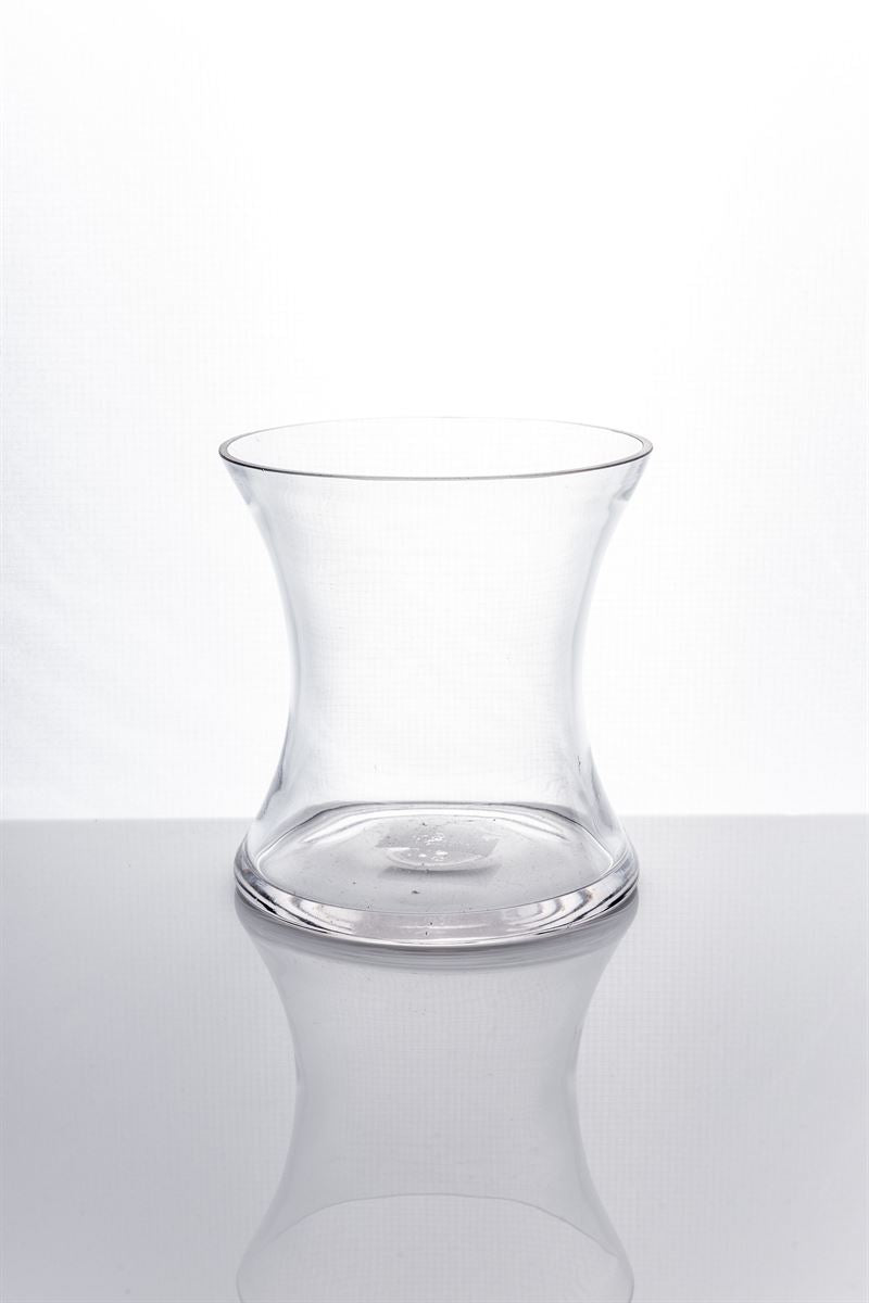 6 Inch Clear Hour Glass Vase 6W x 6H -- 12 Per Case