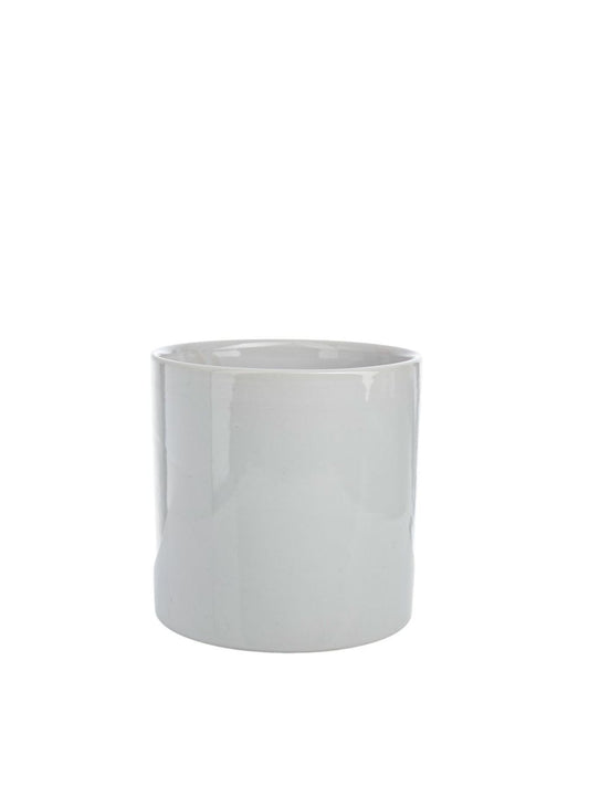 8 Inch Matte White Cylinder Ceramic Vase 8W x 8H -- 6 Per Case
