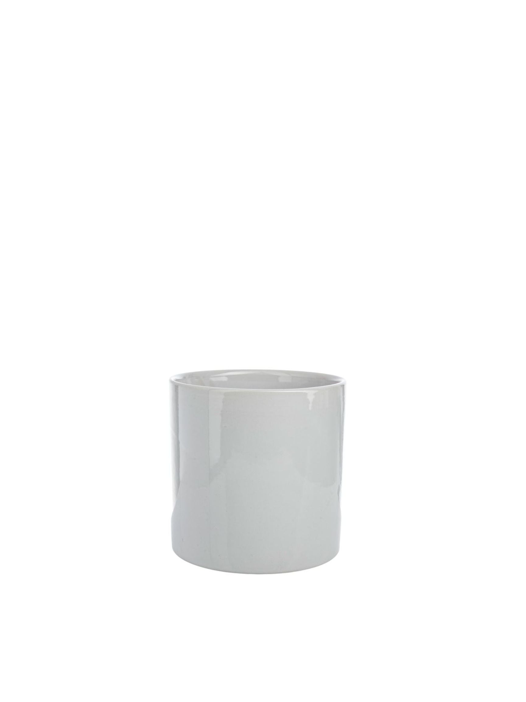 6 Inch Glossy White Cylinder Ceramic Vase 6W x 6H -- 12 Per Case