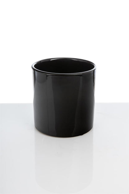 4 Inch Shiny Black Cylinder Ceramic Vase 4W x 4H -- 36 Per Case