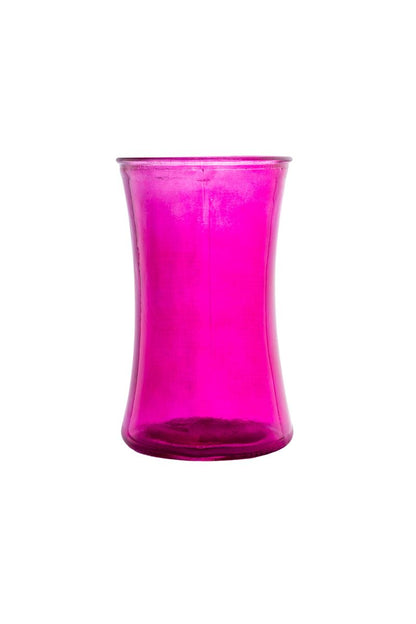 6.5 Inch Pink Hour Glass Vase 4W x 6.5H -- 24 Per Case