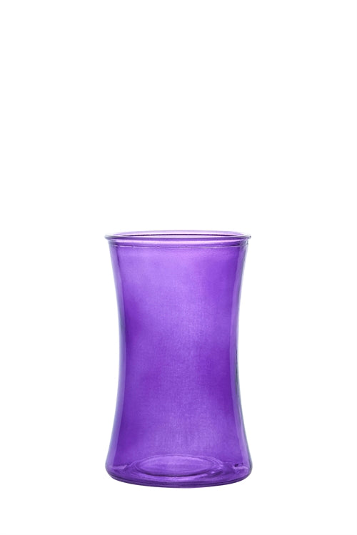 6.5 Inch Purple Hour Glass Vase 4W x 6.5H -- 24 Per Case