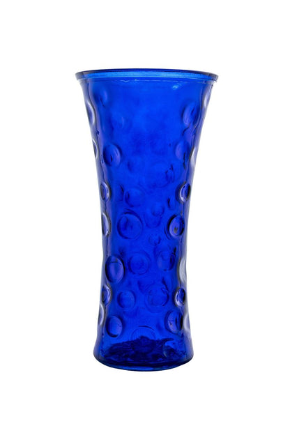 9.75 Inch Blue Cobblestone Hour Glass Vase 4.75W x 9.75H -- 12 Per Case