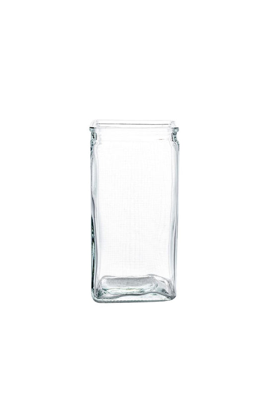 8 Inch Clear Rectangle Glass Vase 4L x 3W x 8H -- 12 Per Case