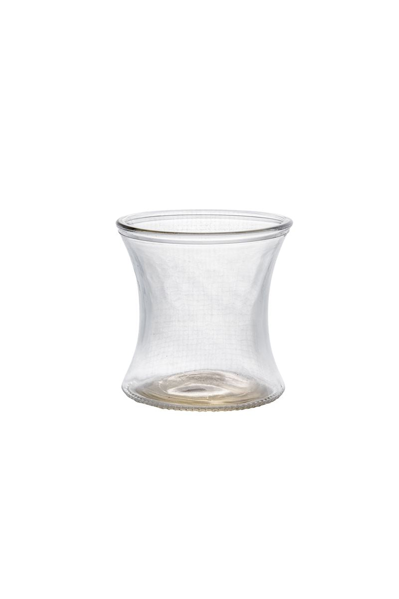 4 Inch Clear Hour Glass Vase 4W x 4H -- 24 Per Case