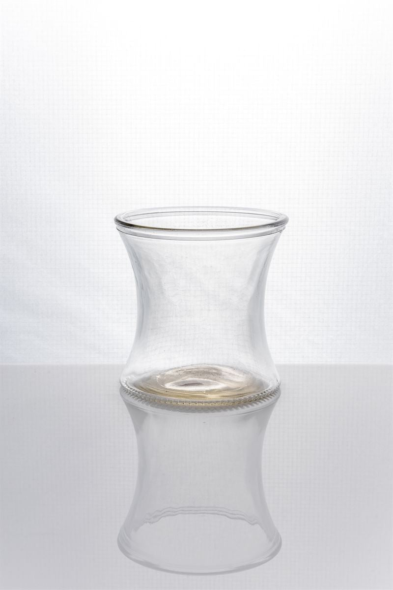 4 Inch Clear Hour Glass Vase 4W x 4H -- 24 Per Case