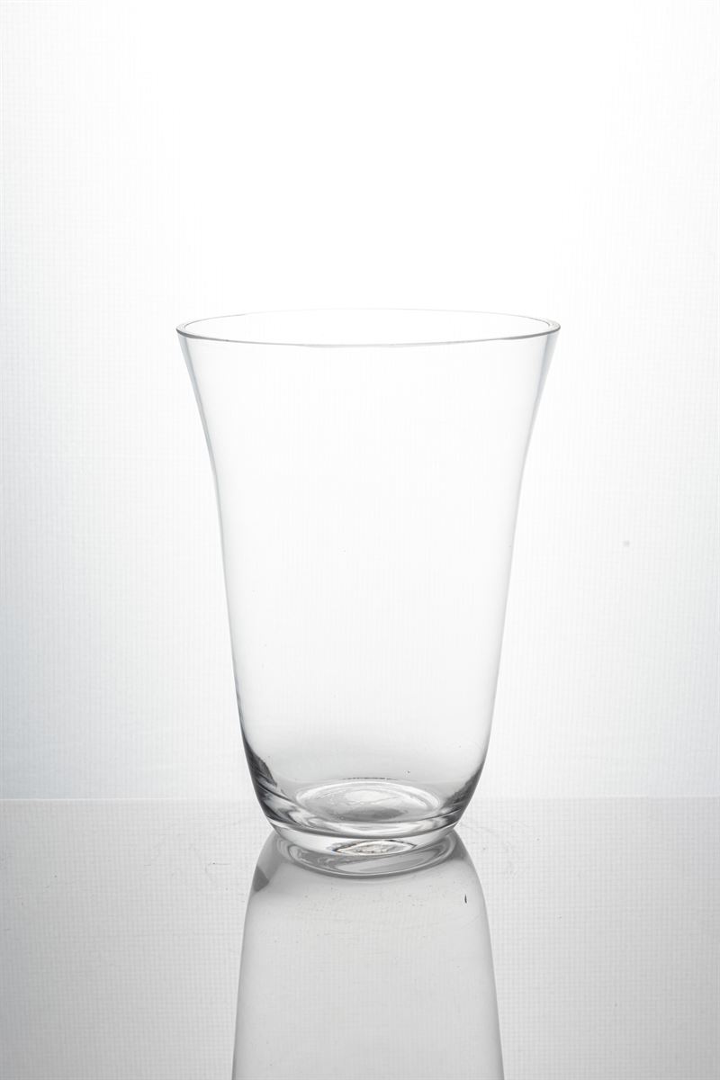 9 Inch Clear Cup Glass Vase 7W x 9H -- 12 Per Case