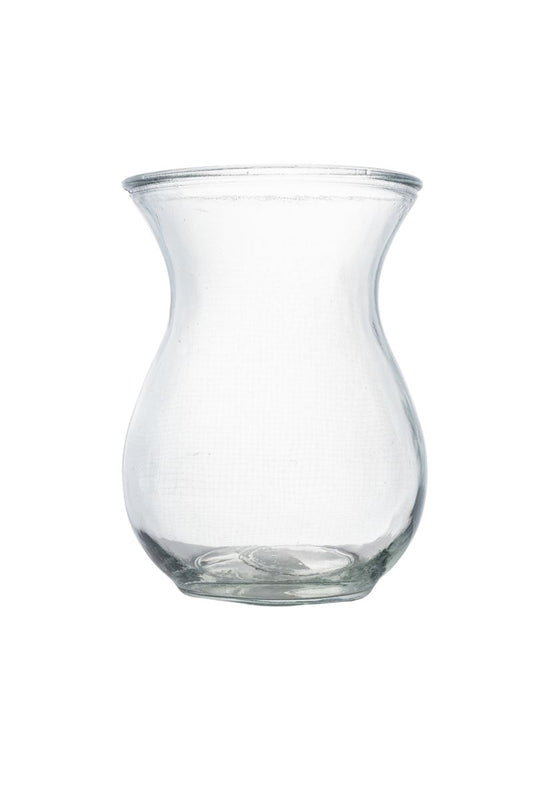 7.5 Inch Clear Belly Glass Vase 5.5W x 7.5H -- 12 Per Case