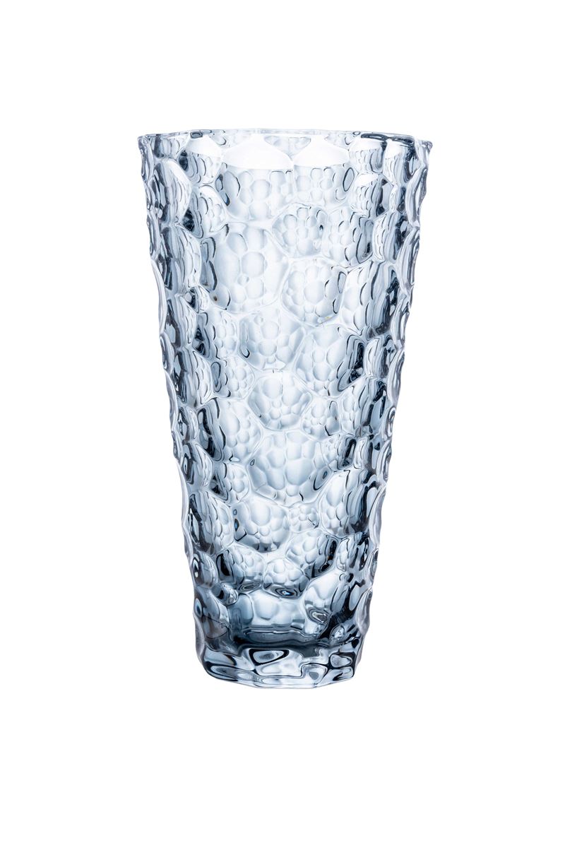 9.75 Inch Gray Textured Cup Glass Vase 5W x 9.75H -- 12 Per Case