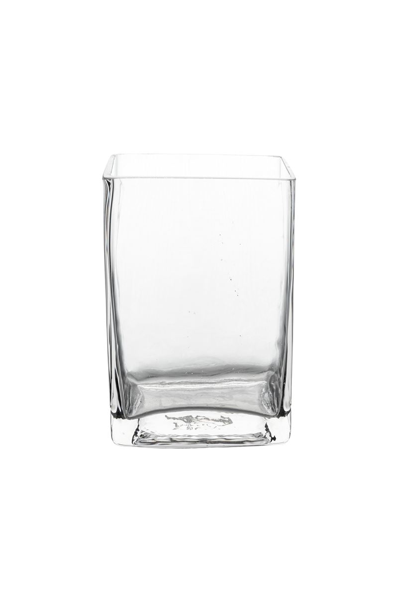 6 Inch Clear Rectangular Glass Vase 4L x 3W x 6H -- 12 Per Case