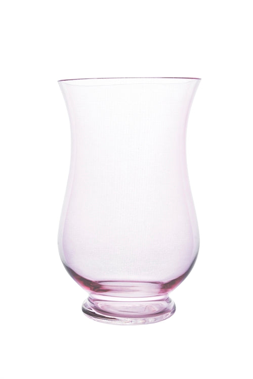 10 Inch Pink Hurricane Glass Vase 6W x 10H -- 6 Per Case