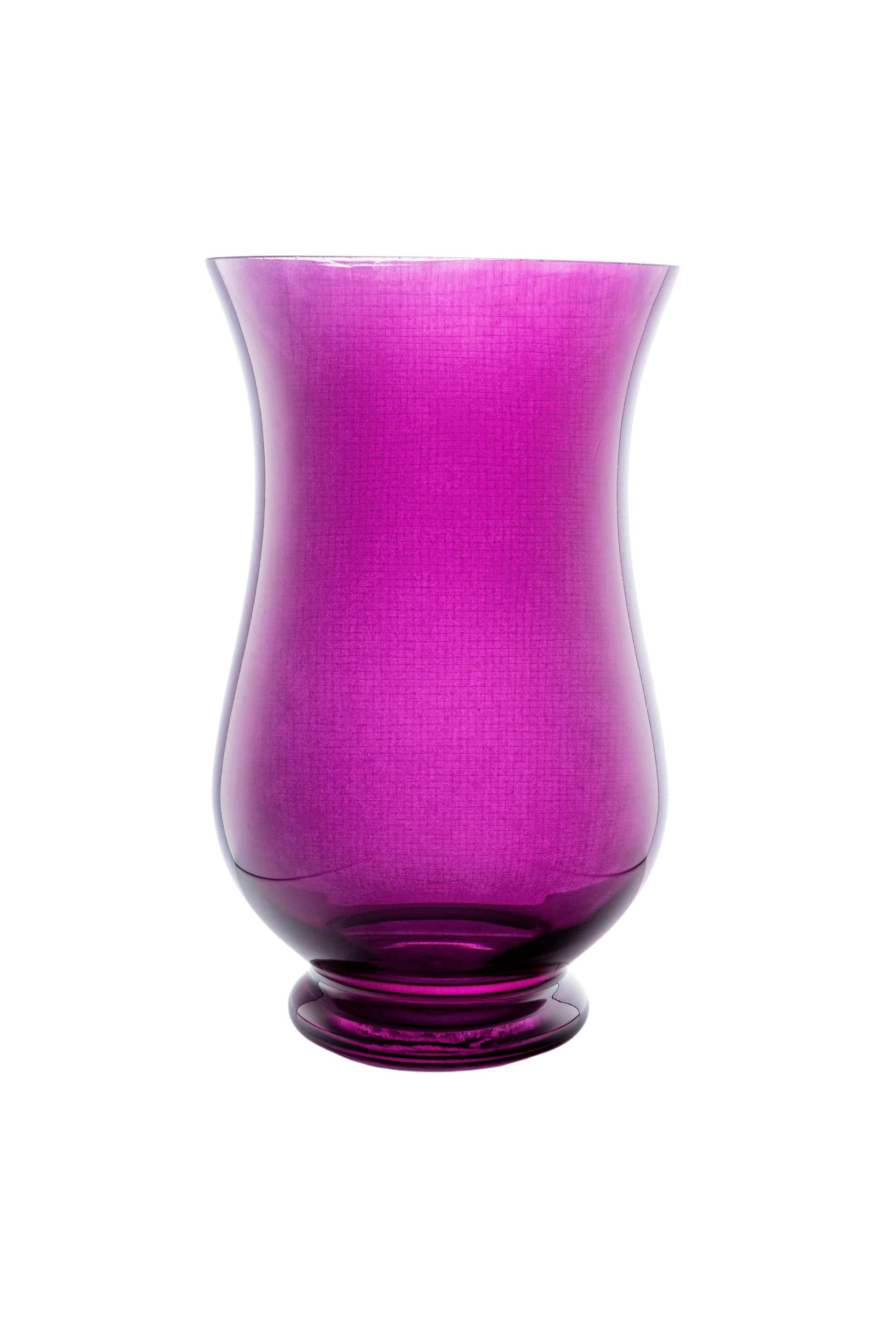 10 Inch Purple Hurricane Glass Vase 6W x 10H -- 6 Per Case